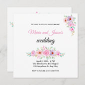 赤面ピンクフローラカントリーウェディング招待状 招待状 (正面/裏面)