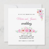 赤面ピンクフローラカントリーウェディング招待状 招待状 (正面)
