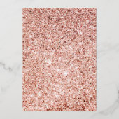 赤面ピンクフローラガウンネイビーキンセアニェラバラ金ゴールド 箔招待状 (裏面)