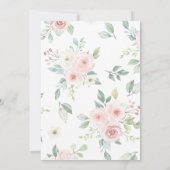 赤面ピンクフローラガウンバラ金ゴールドネイビーキンセアニェラ 招待状 (裏面)