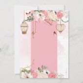 赤面ピンクフローラガーデンエレガントブライダルシャワー 招待状 (裏面)