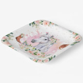 赤面ピンクフローラガールズホース誕生日パーティー ペーパープレート (傾斜あり)