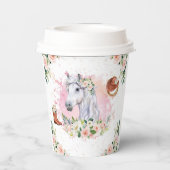 赤面ピンクフローラガールズホース誕生日パーティー 紙コップ (裏面)