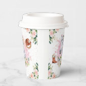 赤面ピンクフローラガールズホース誕生日パーティー 紙コップ (右)