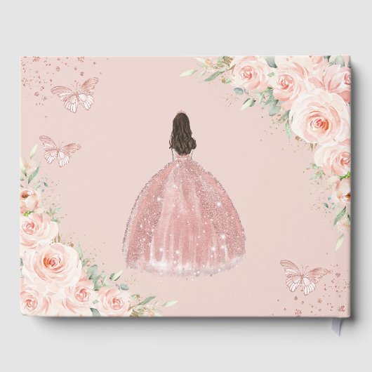 赤面ピンクフローラガールドレスバラ金ゴールドキンセアニェラ ゲストブック (裏面)