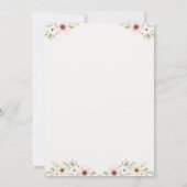 赤面ピンクフローラガールフクロウ赤ちゃんシャワー 招待状 (裏面)