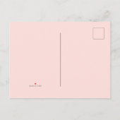 赤面ピンクフローラガールベビーイン開花シャワー インビテーションポストカード (裏面)