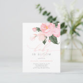 赤面ピンクフローラガールベビーイン開花シャワー インビテーションポストカード (スタンド正面)