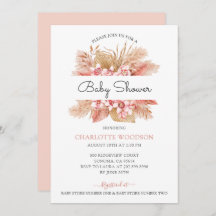 赤面ピンクフローラガールベビーシャワー