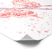 赤面ピンクフローラキンセアニェラウェルカムサイン ポスター (角)