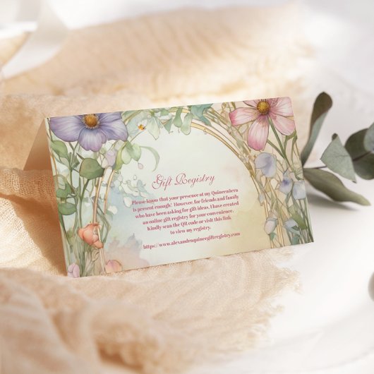 赤面ピンクフローラキンセアニェラギフト登録 エンクロージャーカード