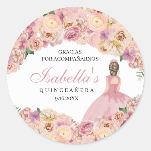 赤面ピンクフローラキンセアニェラクラシックラウンドステッキ ラウンドシール (正面)