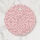 赤面ピンクフローラキンセアニェラサークルメッセージカード フェイバータグ (裏面)