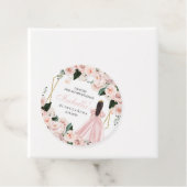 赤面ピンクフローラキンセアニェラサークルメッセージカード フェイバータグ (インサイチュ)