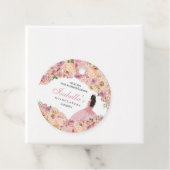 赤面ピンクフローラキンセアニェラサークルメッセージカード フェイバータグ (インサイチュ)