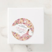 赤面ピンクフローラキンセアニェラサークルメッセージカード フェイバータグ (インサイチュ)