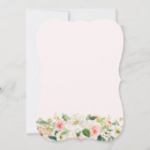 赤面ピンクフローラキンセアニェラパーティーお祝い 招待状 (裏面)