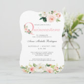 赤面ピンクフローラキンセアニェラパーティーお祝い 招待状 (スタンド正面)