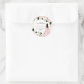 赤面ピンクフローラキンセアニェララウンドスティッカー ラウンドシール (バッグ)