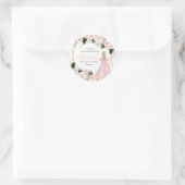 赤面ピンクフローラキンセアニェララウンドスティッカー ラウンドシール (バッグ)