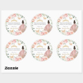 赤面ピンクフローラキンセアニラスイート16誕生日 ラウンドシール (シート)