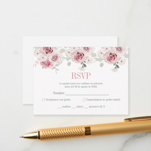 赤面ピンクフローラキンセアニラ エンクロージャーカード (正面/裏面インサイチュ)