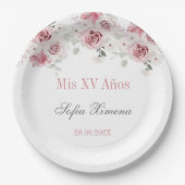 赤面ピンクフローラキンセアニラ ペーパープレート (正面)