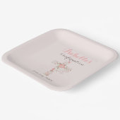 赤面ピンクフローラクロスネーム女の子の確認 ペーパープレート (傾斜あり)