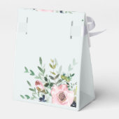 赤面ピンクフローラグリーナリーオンブルーウェディングシャワー フェイバーボックス (裏面サイド)