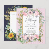 赤面ピンクフローラグリーナリーボホ結婚ズ (正面/裏面)