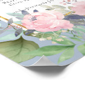 赤面ピンクフローラグリーナリーボホ結婚ズ ポスター (角)