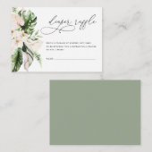 赤面ピンクフローラグリーンリーガールおむつラッフル エンクロージャーカード (正面/裏面)