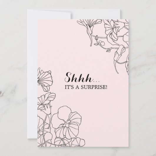 赤面ピンクフローラサプライズ70th誕生日パーティー 招待状 (裏面)