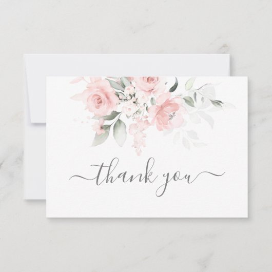 赤面ピンクフローラサンキューカード サンキューカード (正面)