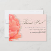 赤面ピンクフローラサンキュー結婚ズ サンキューカード (正面)