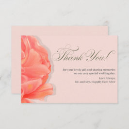 赤面ピンクフローラサンキュー結婚ズ サンキューカード