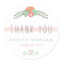 赤面ピンクフローラシック結婚式の引き出物ありがとう