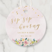 赤面ピンクフローラシップSIPホー結婚レイズラウンド フェイバータグ (正面)