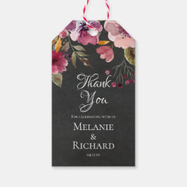 赤面ピンクフローラシャルボード結婚式の引き出物ラベル ギフトタグ