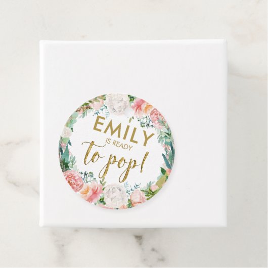 赤面ピンクフローラシャンパンポップ・アートのイットのお気に入り フェイバータグ (インサイチュ)