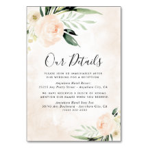 赤面ピンクフローラシャンパ結婚ーニュのエンクロージャカード