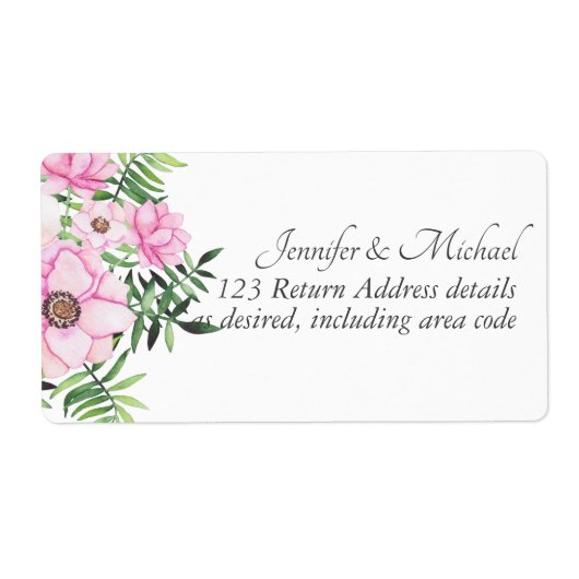 赤面ピンクフローラセージ葉ズバジェット結婚ズ ラベル (正面)