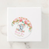 赤面ピンクフローラゾウ赤ちゃんシャワーありがとう フェイバータグ (インサイチュ)