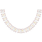 赤面ピンクフローラゾウ赤ちゃんシャワー誕生日 バンティングフラッグ (全)