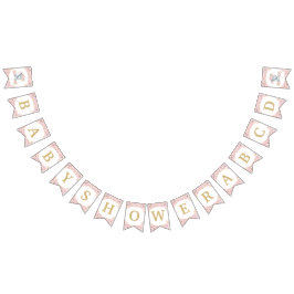 赤面ピンクフローラゾウ赤ちゃんシャワー誕生日 バンティングフラッグ