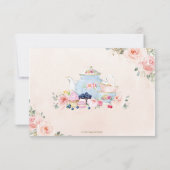 赤面ピンクフローラティーパーティーベビーブライダルシャワー 出欠カード (裏面)