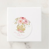 赤面ピンクフローラティーパーティー赤ちゃんシャワーありがとう フェイバータグ (インサイチュ)