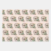 赤面ピンクフローラデザートカボスウェスタンブーツ ラッピングペーパーシート (正面)