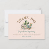 赤面ピンクフローラデザートサボテンサンキューカード サンキューカード (正面)