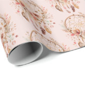 赤面ピンクフローラドリームキャッチャー ラッピングペーパー (ロールコーナー)